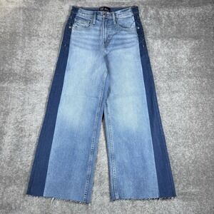 GAP Jeans Women's 6/28R Blue Two Tone Denim Wide Leg High Rise Stretch